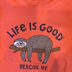Life Is Good LIG Custom Kids Sloth TeeOrang
